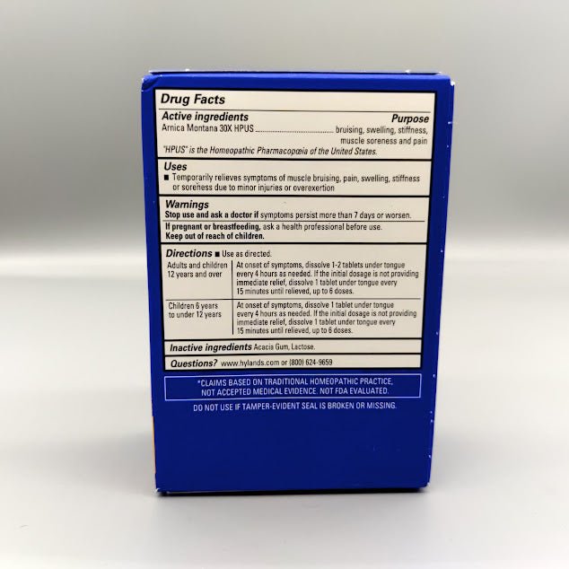 Hyland's Arnica Pain Relief Tablet, 50 Count — etiqueta del producto