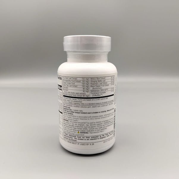 Inflama-Rest - 30 y 60 Cápsulas - Source Naturals — vista posterior del envase