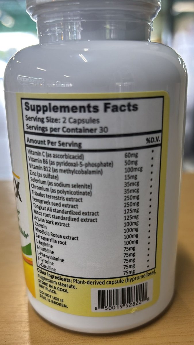 irish supplements Testo Max — etiqueta del producto