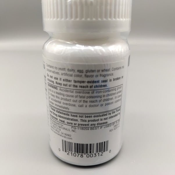 Iron Chelate - 25mg - 100 Tablets de Source Naturals — vista posterior