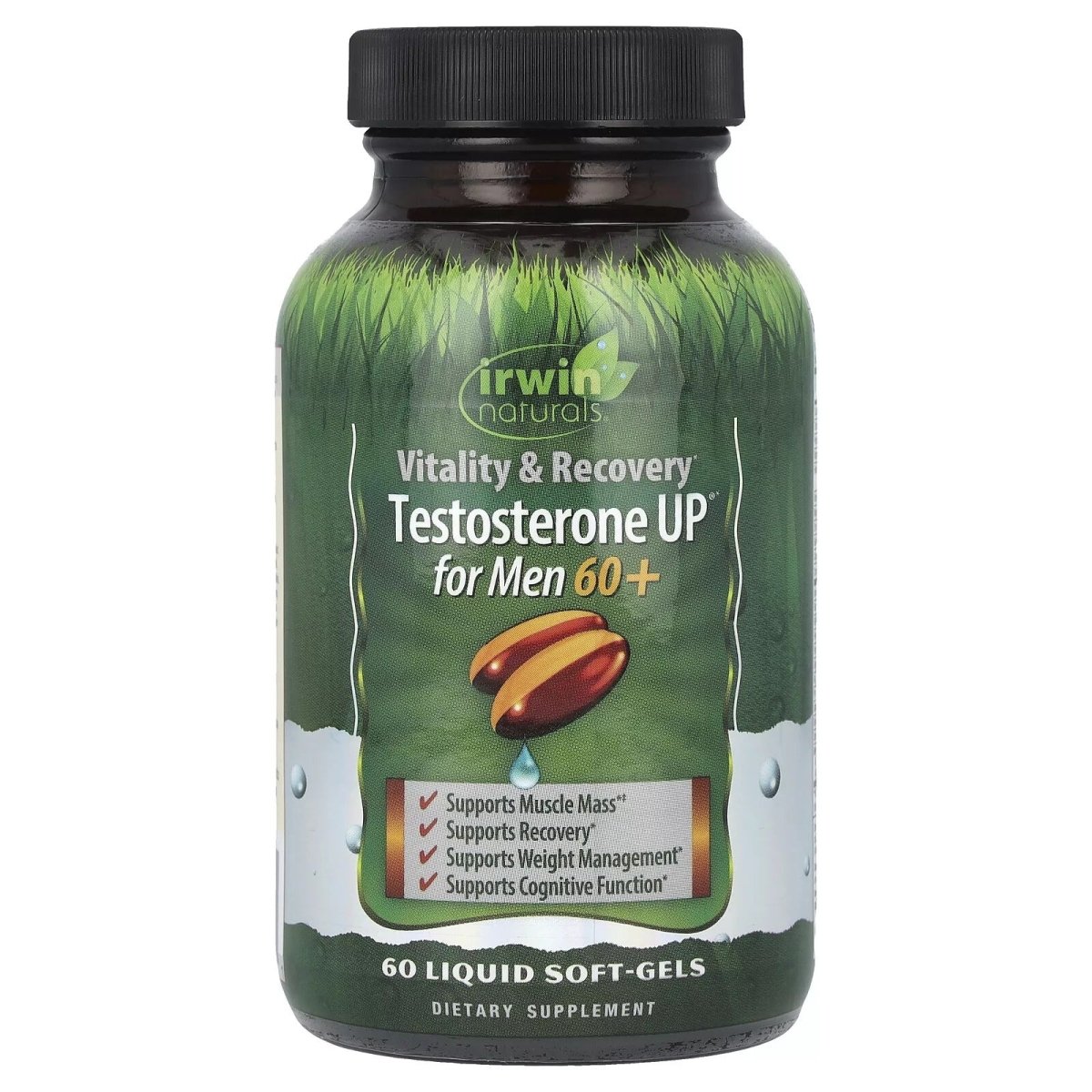 Irwin Naturals Vitality & Recovery Testosterone UP for Men 60+ – 60 Cápsulas Blandas (foto de archivo)