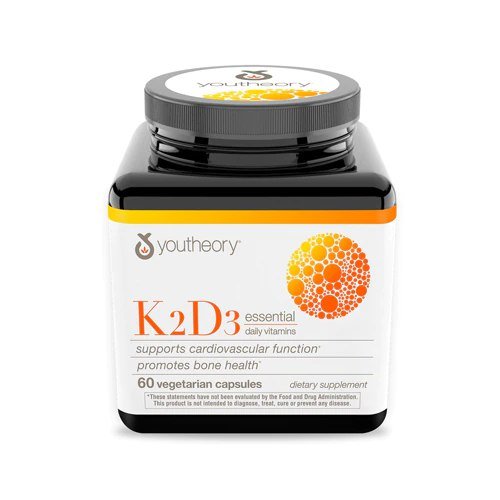 K2/D3 Cápsulas 60 caps para Salud Ósea y Cardiovascular de Youtheory (foto de archivo)