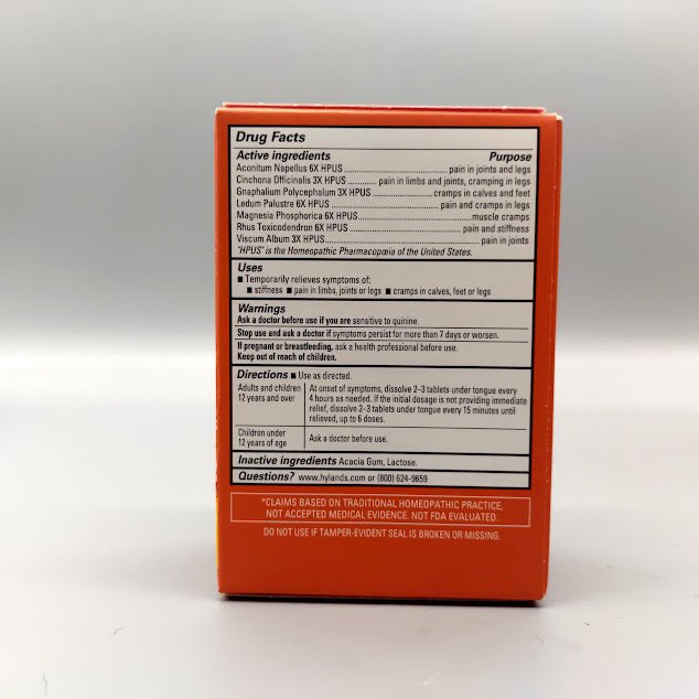 Leg Cramps Tablets 50 Tablets de Hyland's — etiqueta del producto
