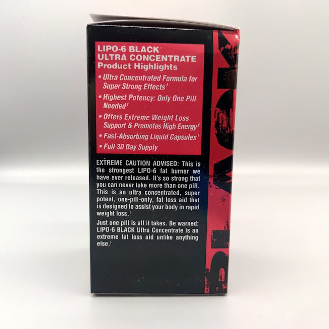 Lipo 6 - Black - Ultra Concentrate - Fat Destroyer - 60 Black Capsules de Nutrex — etiqueta del producto