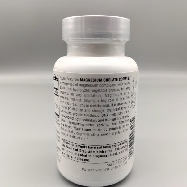 Magnesium Chelate Complex - 100mg - 100 Tablets (foto de archivo)