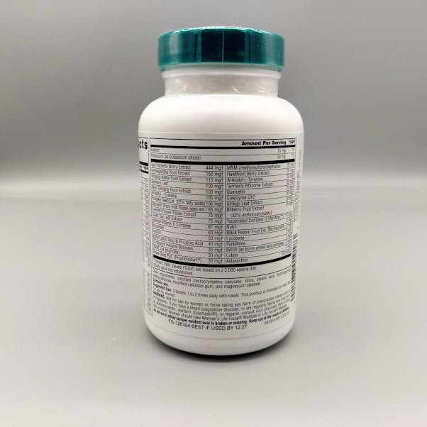 Men's Life Force Multiple - 45 Tablets - Source Naturals — vista posterior del envase (foto de archivo)