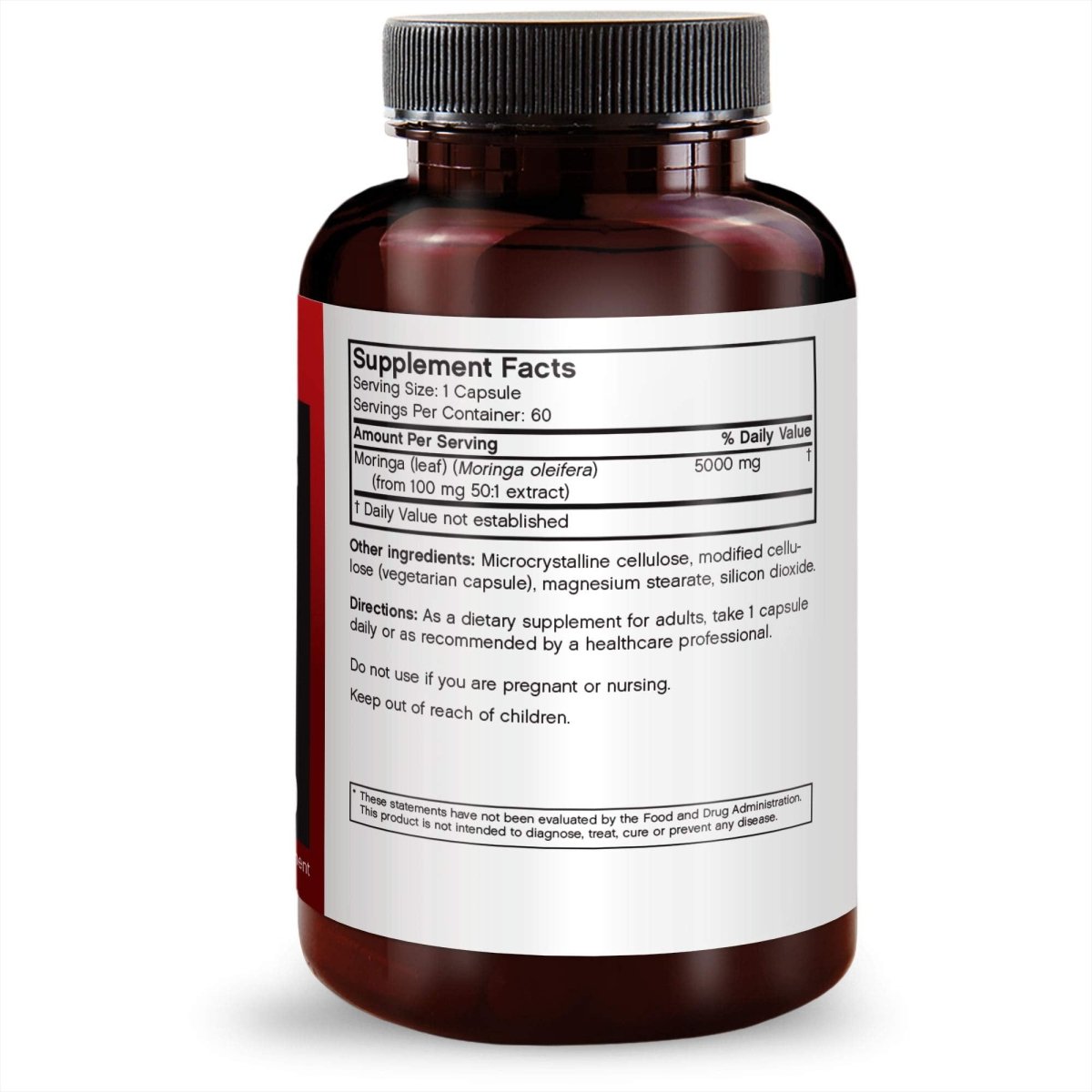 Moringa 5000 mg de Futurebiotics — etiqueta con los ingredientes