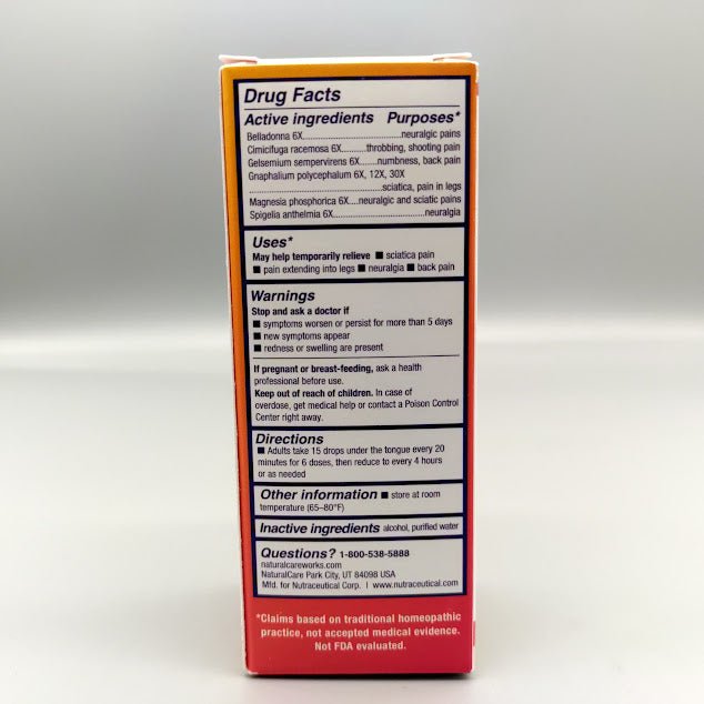 NaturalCare - NerveFix Sciatica - Neuralgia, Homeopatic, Pain Legs - 1 Oz