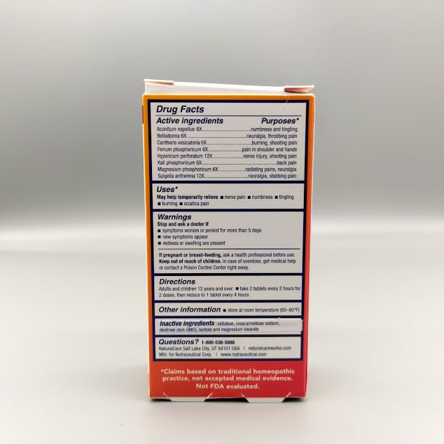 NerveFix 60 Tablets de Naturalcare — etiqueta del producto