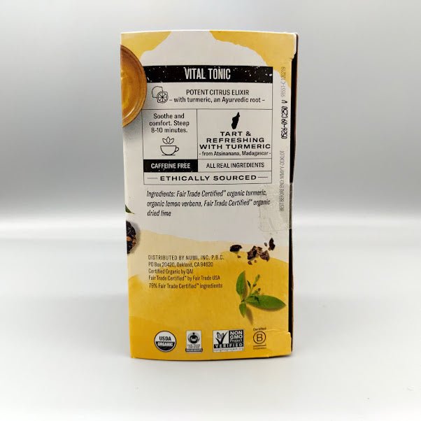 Numi Tea Organic Turmeric Tea, Golden Tonic - 12 Bag de Numi Organic Tea — etiqueta del producto