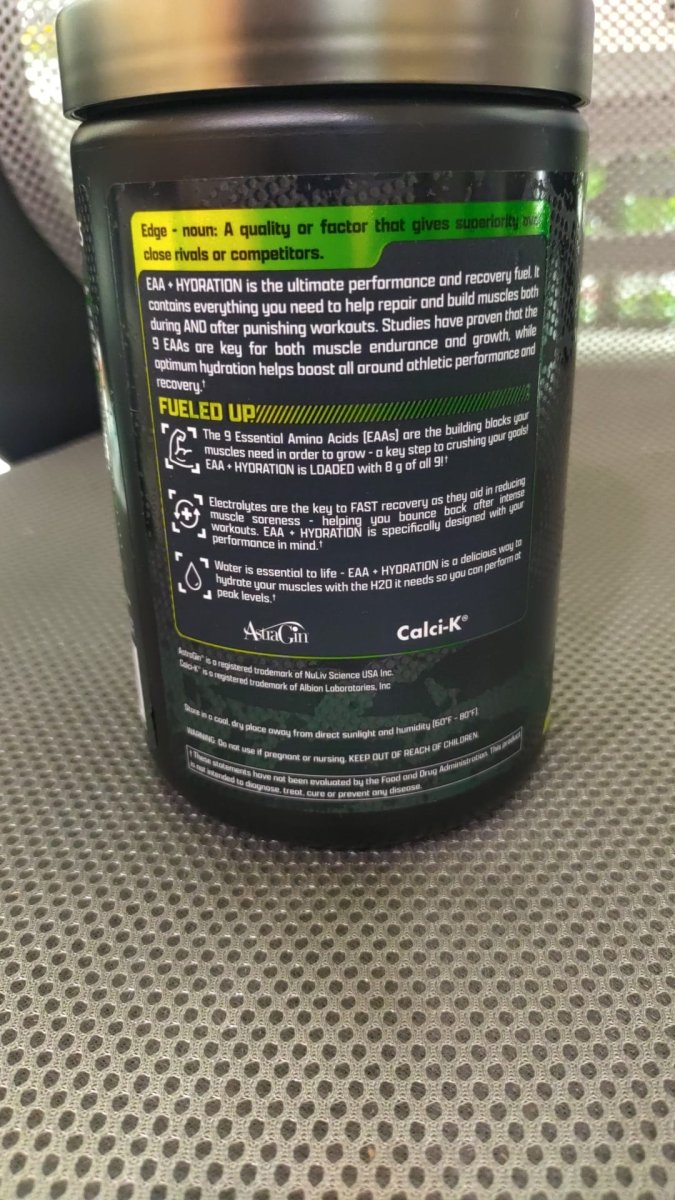 Nutrex Research EAA+ Hydration, Lemon Lime, 390g — etiqueta del producto