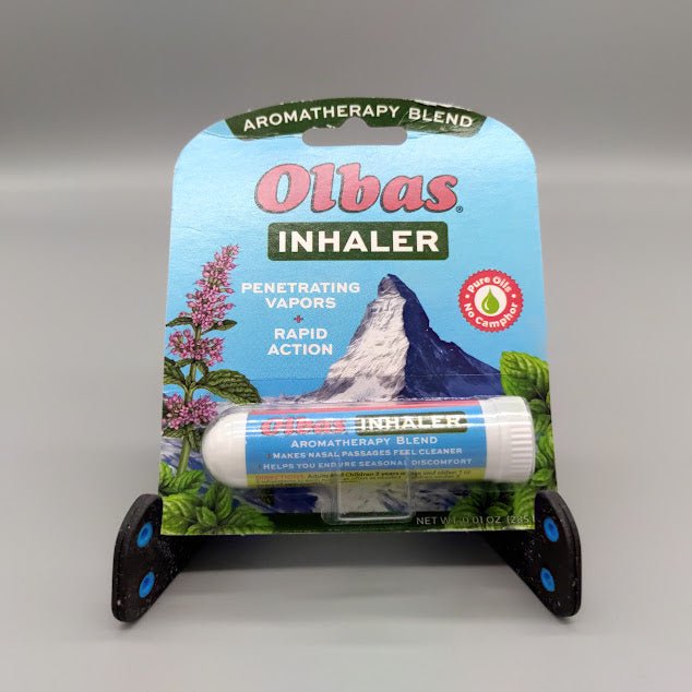 Olbas Inhaler card, Aromatherapy Blend, Penetrating Vapors + Rapid Action, Pure Oils No Camphor seal, with the tube