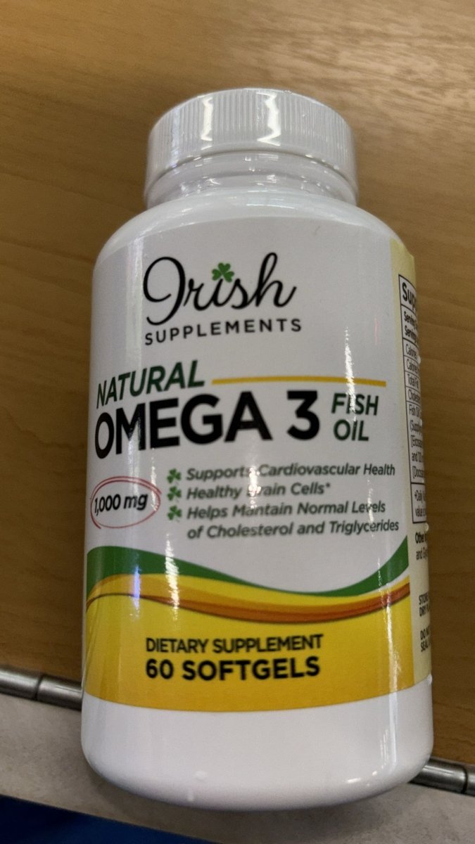 Omega 3 Fish Oil, 1000 mg, 60 Cápsulas Blandas de Irish Supplements