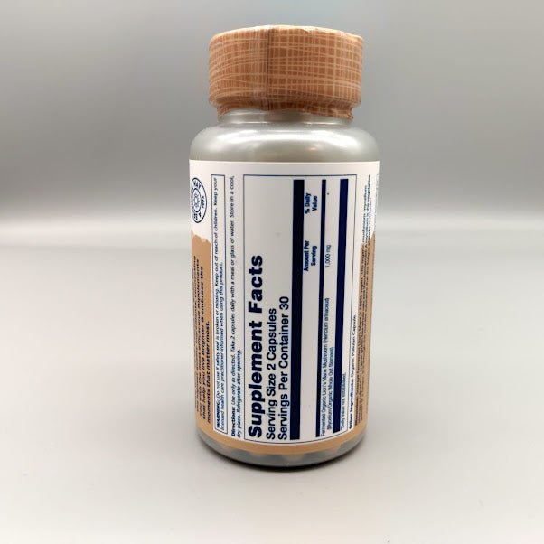 Organically Grown Fermented Lion's Mane Mushroom 500 mg 60 Caps Vegi de Solaray — etiqueta con los ingredientes