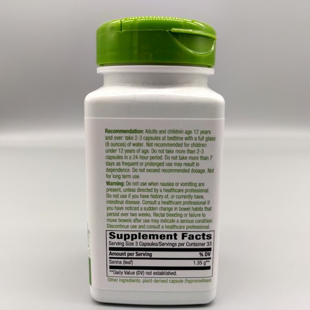 Pastillas Senna Leaves - 1350mg - 100 Vegan Capsules - Nature's Way (foto de archivo)