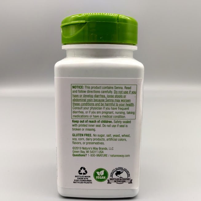 Pastillas Senna Leaves - 1350mg - 100 Vegan Capsules - Nature's Way (foto de archivo)