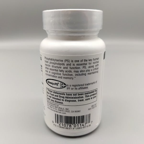 Phosphatidyl Serine 100 - 100mg - 30 Capsules - Source Naturals — vista posterior