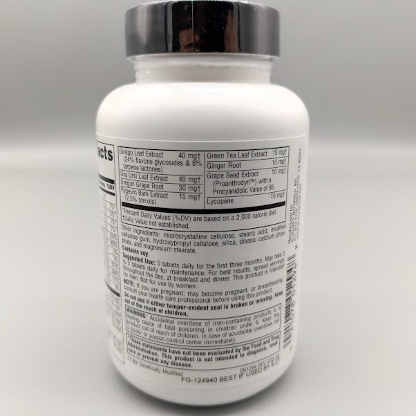 Prosta-Response Source Naturals con Saw Palmetto y Zinc, 45 Tabletas — vista posterior del envase