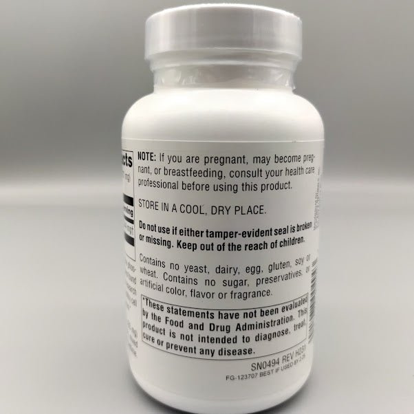Inositol Puro en Polvo Source Naturals, 4 oz (113 g) — vista posterior del envase