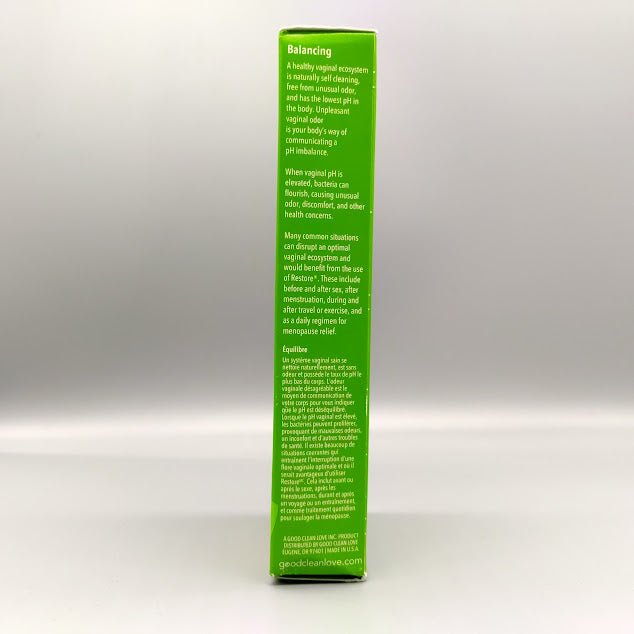 Restore - Balance & Moisturizing - Personal Lubricant Gel - 2oz de Good Clean Love — vista lateral (foto de archivo)