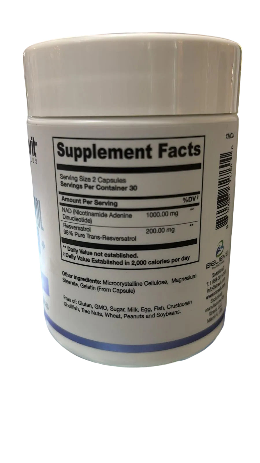 Xtravit Plus Resveratrol NAD+ Dietary Supplement 60 Capsules