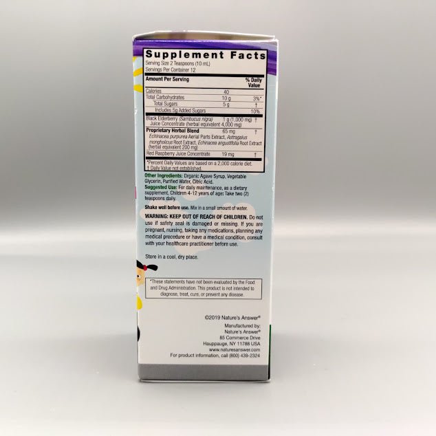 Sambucus Kids - Kid's Formula - Infused with Echinacea + Astragalus - 4,000mg Black Elderberries - 4oz (foto de archivo)