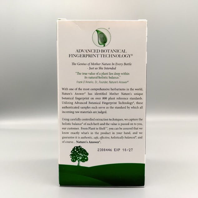 Saw Palmetto Estandarizado 690 mg Nature's Answer, 120 Cáps Veganas — envase