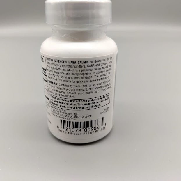 GABA Calm, Tablets, Orange, 30 ea de Source Naturals — vista posterior