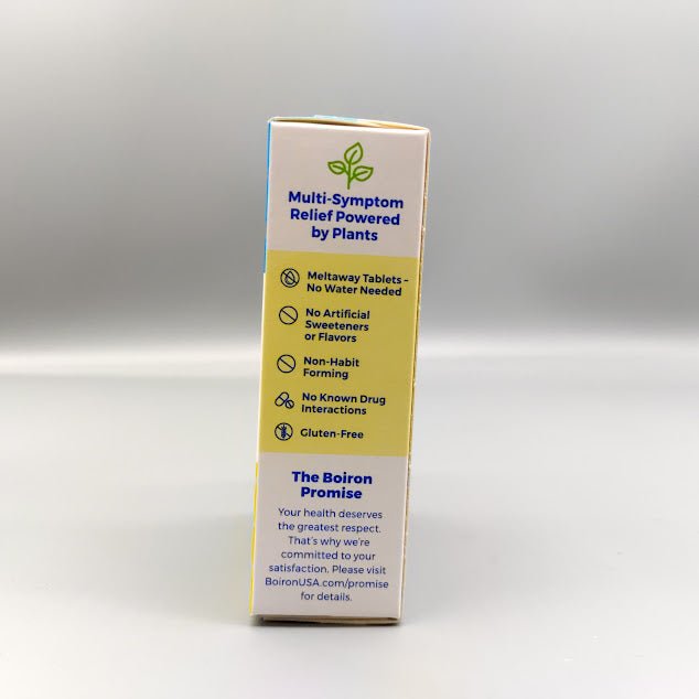 StressCalm box side: no water needed, no artificial sweeteners or flavors, gluten-free