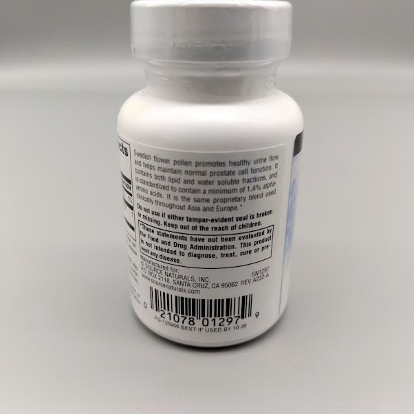 Swedish Flower Pollen 90 TABLETS de Source Naturals — vista posterior