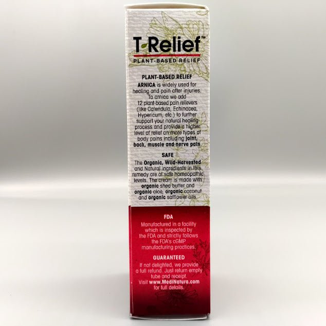 T-Relief Pain Relief Cream 2 oz de Medinatura — vista lateral