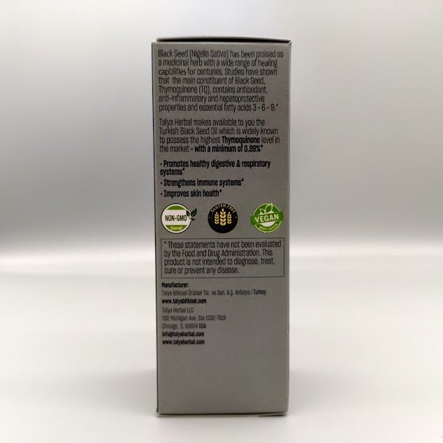 Talya Black Seed Oil 3.45 ounce — vista posterior