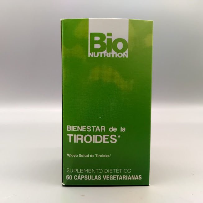 Thyroid Wellness 626 mg. - 60 Vegetarian Capsules de Bio Nutrition — etiqueta con los ingredientes (foto de archivo)