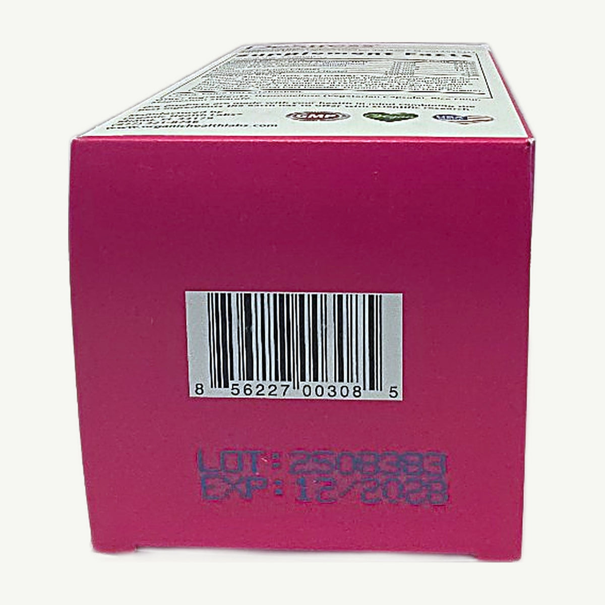 DeStress barcode 856227003085 with lot and expiration date 12/2028