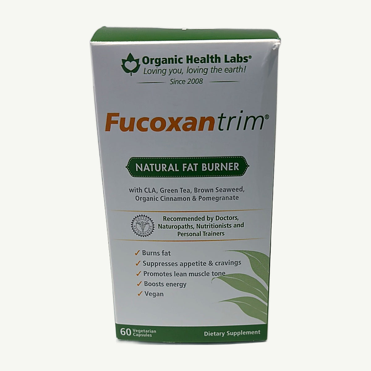 Fucoxantrim 60 cápsulas: foto real de la caja tomada en la tienda Borinquen Natural, frente