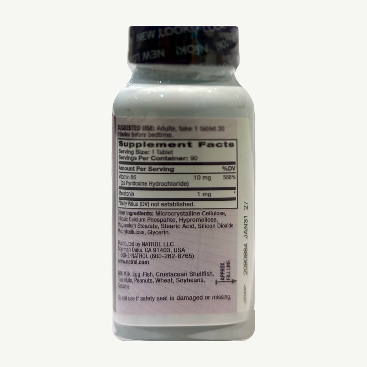 Melatonina Natrol 1 mg Time Release: foto real del envase tomada en la tienda Borinquen Natural (2 de 2)