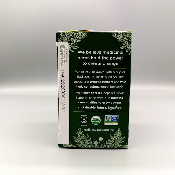 Traditional Medicinals Caffeine Free Organic Herbal Tea Nettle Leaf — vista posterior
