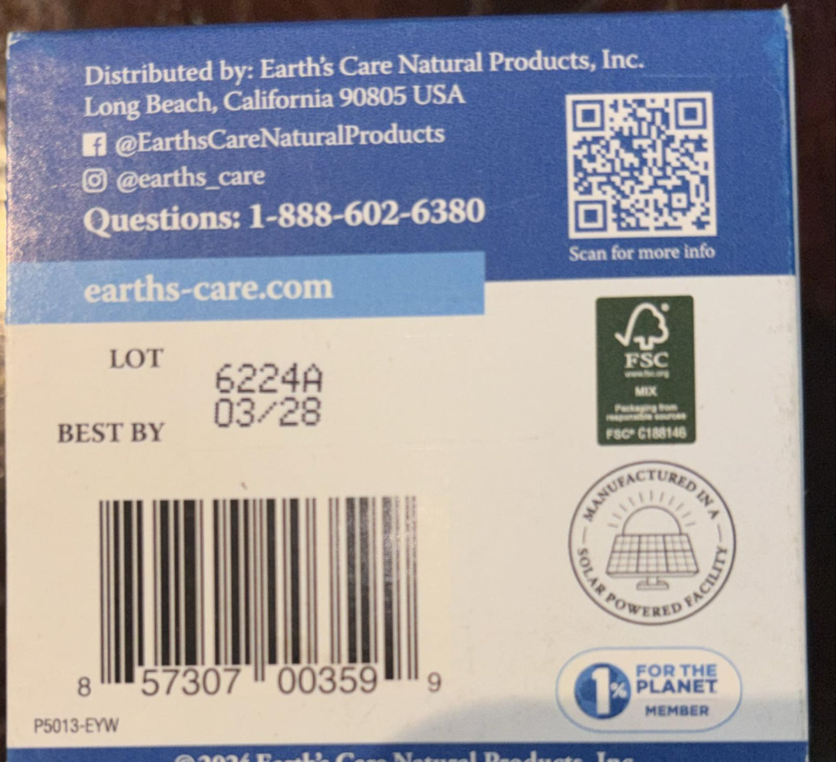 Bálsamo de Árbol de Té 2.5 Oz - Earth's Care de Earths Care — etiqueta con los ingredientes