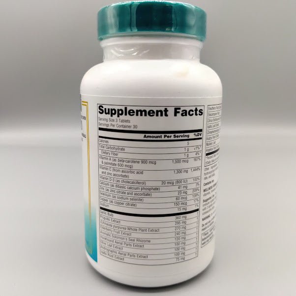 Wellness Formula Source Naturals, Apoyo Inmune, 90 Tabletas — etiqueta con los ingredientes