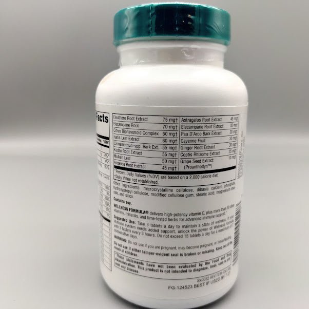 Wellness Formula Source Naturals, Apoyo Inmune, 90 Tabletas — vista posterior del envase