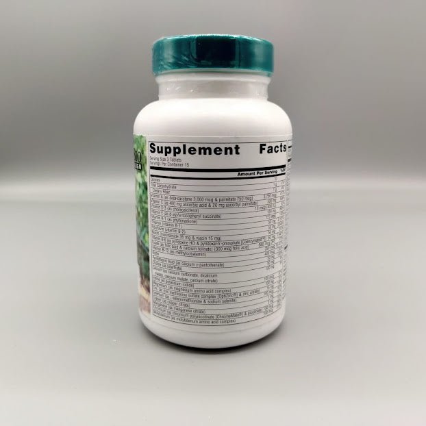 Women's Life Force Multiple 45 Tablets de Source Naturals — etiqueta con los ingredientes