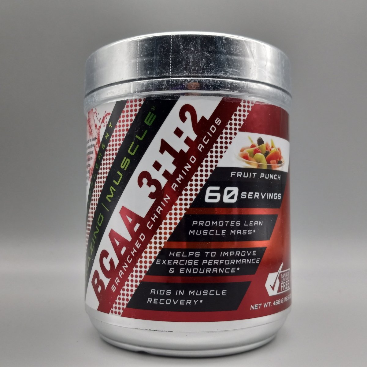 Amazing Muscle - BCAA 3:1:2 - 60 Servings - 468g - Fruit Punch de Amazing Nutrition