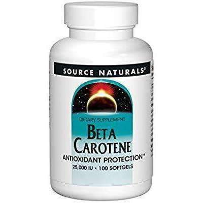 Beta Carotene Antioxidant Protection 25,000 IU 100 Softgels de Source Naturals (foto de archivo)