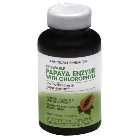 Enzima de Papaya con Clorofila American Health, 250 Masticables