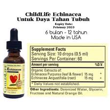 Echinacea 1oz de Childlife — etiqueta con los ingredientes