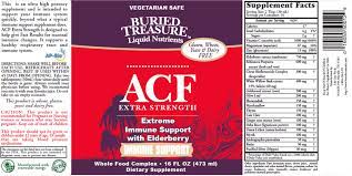 Extra Strength ACF 16 OZ de Buried Treasure — etiqueta del producto