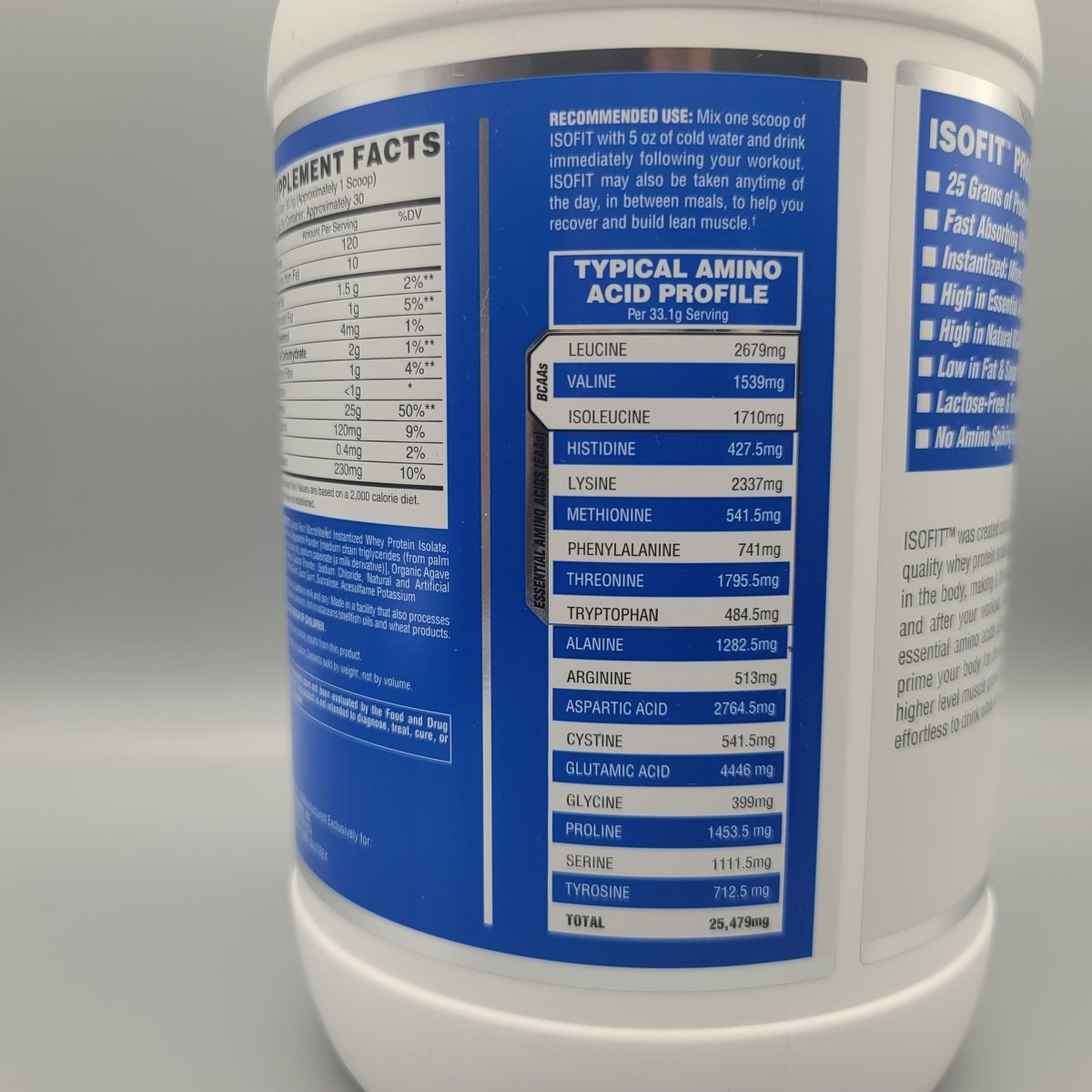 ISOFIT - Dessert - Isolate - Chocolate Shake - 2.2LB de Nutrex — vista lateral del envase
