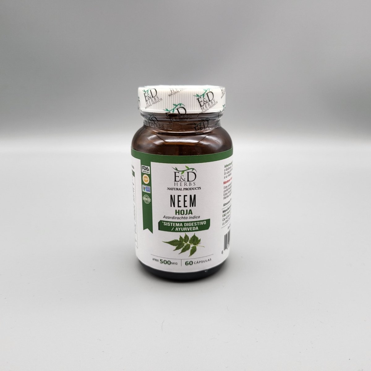 Neem Hoja 500mg - 60 Capsulas - E&D Herbs