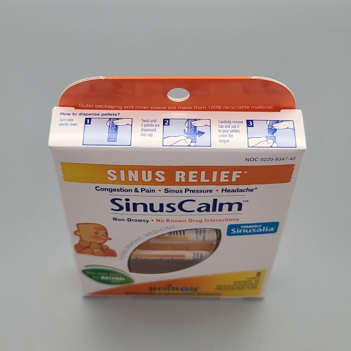 Tapa de la caja SinusCalm: cómo sacar los pellets en 3 pasos y material reciclable