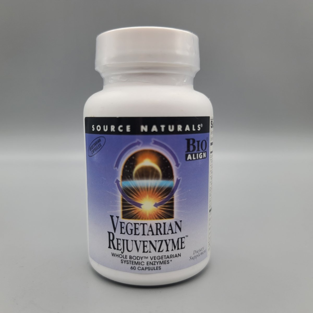 Frente de Vegetarian Rejuvenzyme Source Naturals: «Whole Body™ Vegetarian Systemic Enzymes*», 60 cápsulas